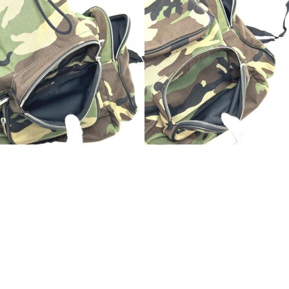 Saint Laurent Paris Backpack Multi Pockets Camouflage Canvas Leather